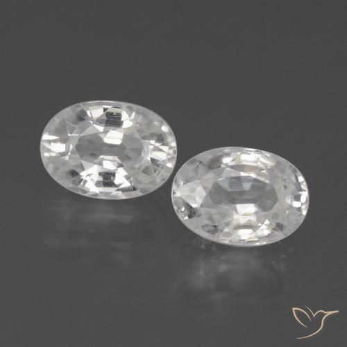 2.8 ct White Zircon, 7.1 x 5.1 mm Oval Cut From Cambodia, Photo A