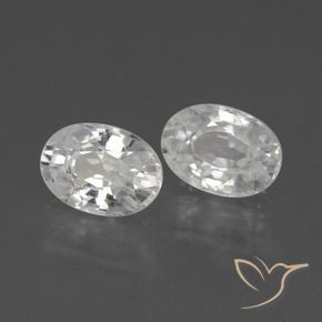 2.80 ctw White Zircon Stones, Natural Zircon in Oval Facet Shape for Sale