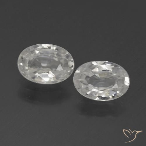 2.04ctw Natural White Zircon, Oval, VVS-VS