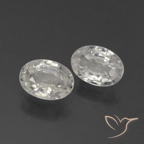 2.04 ctw White Zircon Stones, Natural Zircon in Oval Facet Shape for Sale