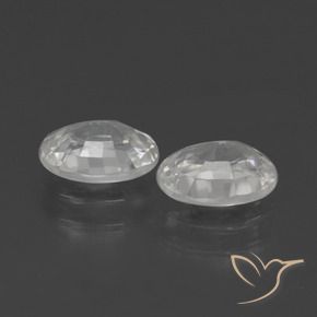 Zircon Gemstones in 7 x 5 mm (calibrated) Size for Sale, Zircon Stones in White Color