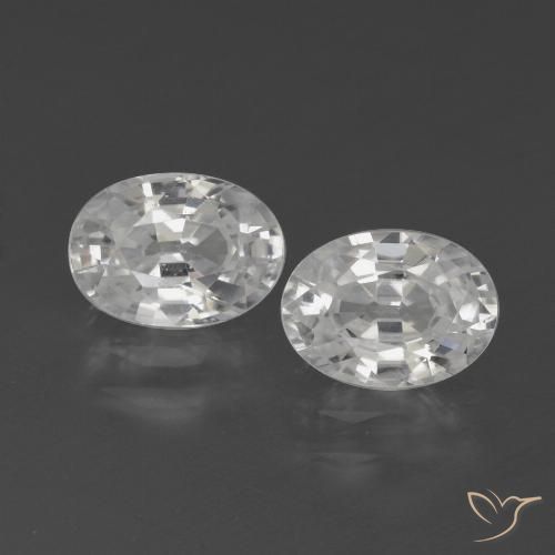 2.62ctw Natural White Zircon, Oval, VVS-VS