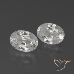 2.62 ctw White Zircon Stones, Natural Zircon in Oval Facet Shape for Sale