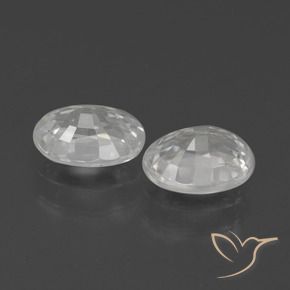 Zircon Gemstones in 7 x 5 mm (calibrated) Size for Sale, Zircon Stones in White Color