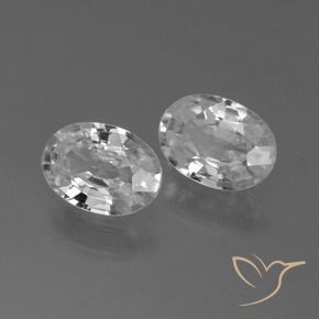 2.39 ctw White Zircon Stones, Natural Zircon in Oval Facet Shape for Sale