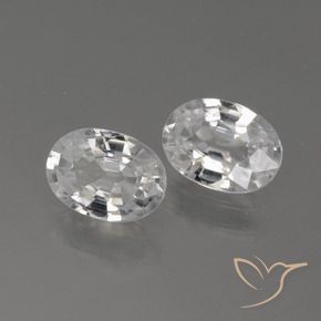 2.31 ctw White Zircon Stones, Natural Zircon in Oval Facet Shape for Sale