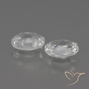 Zircon Gemstones in 7 x 5 mm (calibrated) Size for Sale, Zircon Stones in White Color