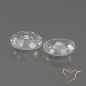 Zircon Gemstones in 7 x 5 mm (calibrated) Size for Sale, Zircon Stones in White Color