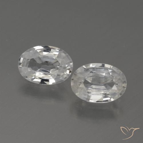 2.25ctw Natural White Zircon, Oval, VVS-VS