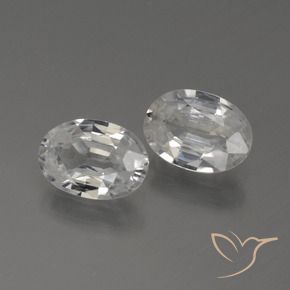 2.25 ctw White Zircon Stones, Natural Zircon in Oval Facet Shape for Sale