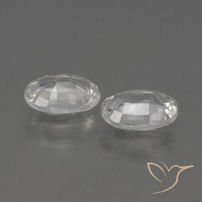 Zircon Gemstones in 7 x 5 mm (calibrated) Size for Sale, Zircon Stones in White Color