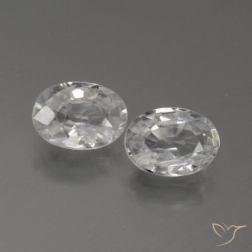 2.10ctw Natural White Zircon, Oval, VVS-VS