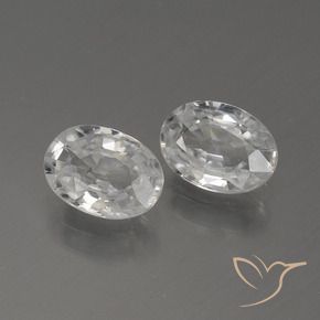 2.10 ctw White Zircon Stones, Natural Zircon in Oval Facet Shape for Sale