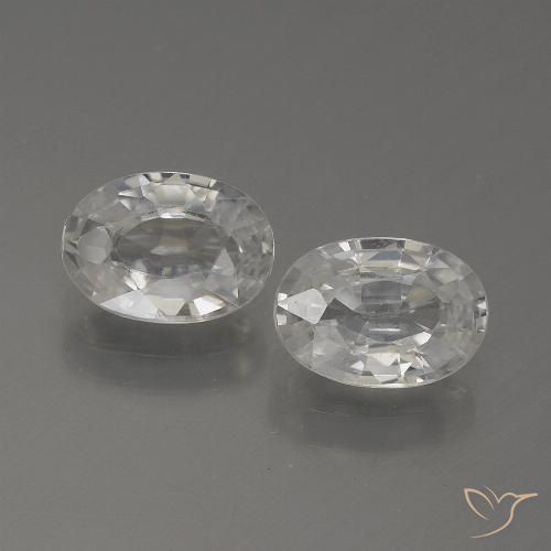 2.29 ct White Zircon, 7.1 x 5 mm Oval Cut From Cambodia, Photo A