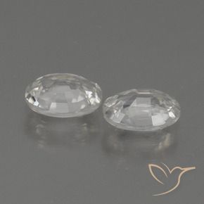 Zircon Gemstones in 7 x 5 mm (calibrated) Size for Sale, Zircon Stones in White Color