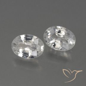 2.27 ctw White Zircon Stones, Natural Zircon in Oval Facet Shape for Sale