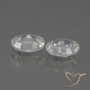 Zircon Gemstones in 7 x 5 mm (calibrated) Size for Sale, Zircon Stones in White Color