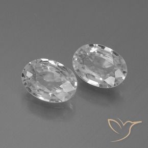 2.16 ctw White Zircon Stones, Natural Zircon in Oval Facet Shape for Sale