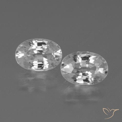 2.63ctw Natural White Zircon, Oval, VVS-VS