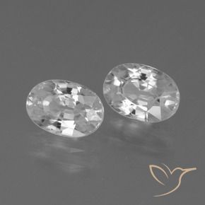 2.63 ctw White Zircon Stones, Natural Zircon in Oval Facet Shape for Sale