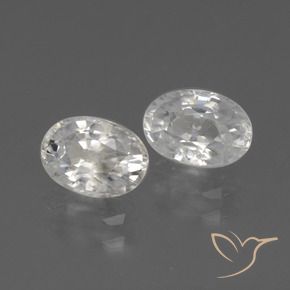 2.56 ctw White Zircon Stones, Natural Zircon in Oval Facet Shape for Sale