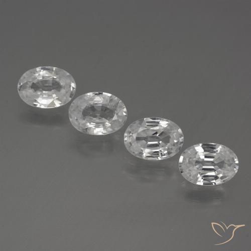 4.56ctw Natural White Zircon, Oval, VS