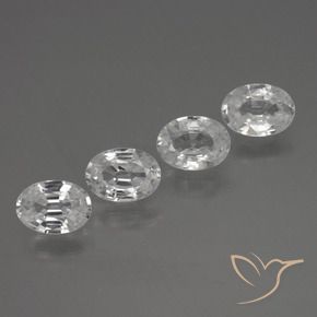 4.56 ctw White Zircon Stones, Natural Zircon in Oval Facet Shape for Sale