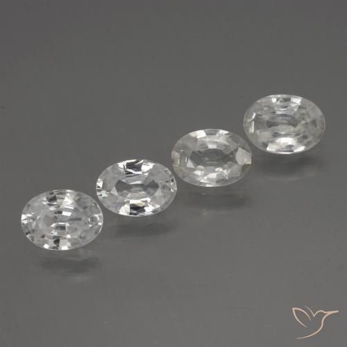 4.34ctw Natural White Zircon, Oval, VS