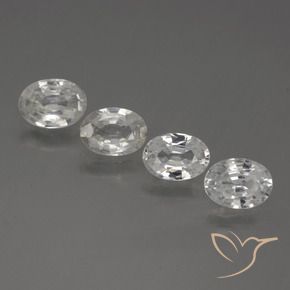 4.34 ctw White Zircon Stones, Natural Zircon in Oval Facet Shape for Sale