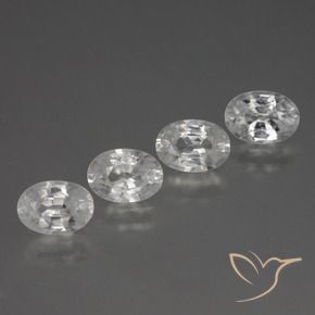 4.70 ctw White Zircon Stones, Natural Zircon in Oval Facet Shape for Sale
