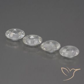 Zircon Gemstones in 7 x 5 mm (calibrated) Size for Sale, Zircon Stones in White Color