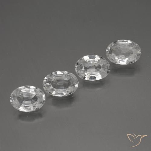 4.22ctw Natural White Zircon, Oval, VVS-VS