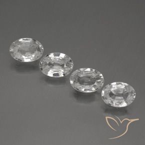 4.22 ctw White Zircon Stones, Natural Zircon in Oval Facet Shape for Sale