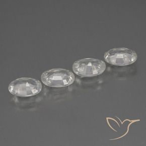 Zircon Gemstones in 7 x 5 mm (calibrated) Size for Sale, Zircon Stones in White Color