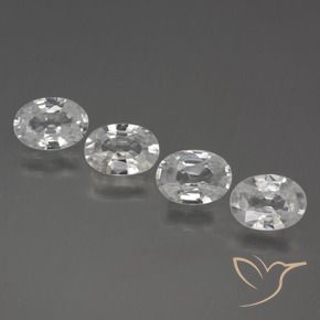4.16 ctw White Zircon Stones, Natural Zircon in Oval Facet Shape for Sale