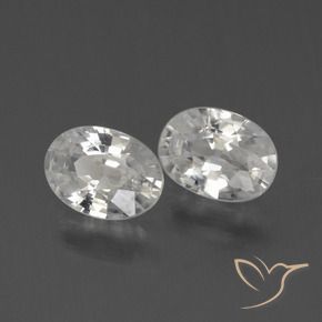 2.31 ctw White Zircon Stones, Natural Zircon in Oval Facet Shape for Sale