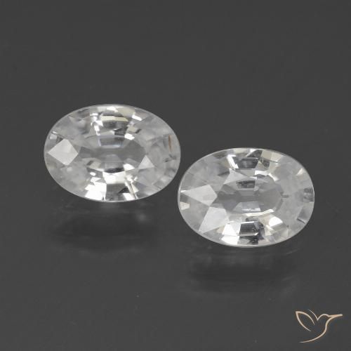 2.16ctw Natural White Zircon, Oval, VVS-VS