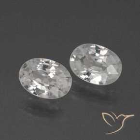 2.16 ctw White Zircon Stones, Natural Zircon in Oval Facet Shape for Sale