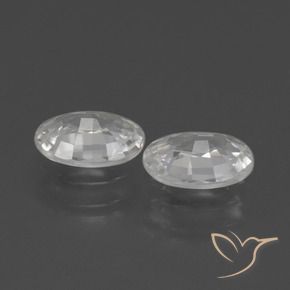 Zircon Gemstones in 7 x 5 mm (calibrated) Size for Sale, Zircon Stones in White Color