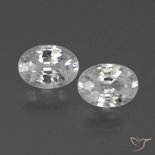 2.32 ct White Zircon, 7.1 x 5.2 mm Oval Cut From Cambodia, Photo A