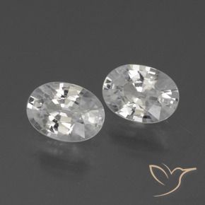 2.32 ctw White Zircon Stones, Natural Zircon in Oval Facet Shape for Sale