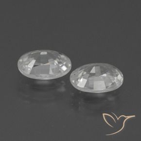 Zircon Gemstones in 7 x 5 mm (calibrated) Size for Sale, Zircon Stones in White Color