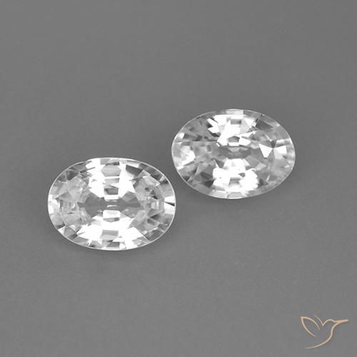 2.25ctw Natural White Zircon, Oval, VS