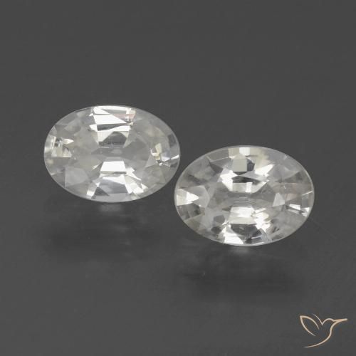 2.25ctw Natural White Zircon, Oval, VVS-VS