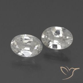 2.25 ctw White Zircon Stones, Natural Zircon in Oval Facet Shape for Sale