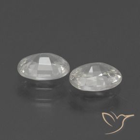 Zircon Gemstones in 7 x 5 mm (calibrated) Size for Sale, Zircon Stones in White Color