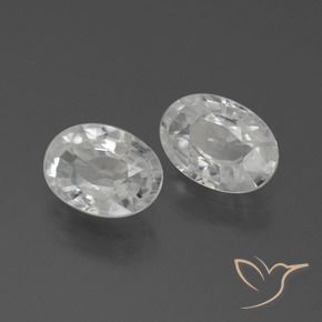 2.30 ctw White Zircon Stones, Natural Zircon in Oval Facet Shape for Sale