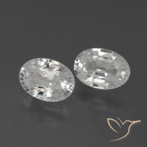 2.46 ctw White Zircon Stones, Natural Zircon in Oval Facet Shape for Sale