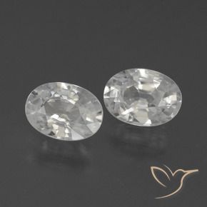 2.35 ctw White Zircon Stones, Natural Zircon in Oval Facet Shape for Sale