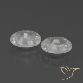 Zircon Gemstones in 7 x 5 mm (calibrated) Size for Sale, Zircon Stones in White Color
